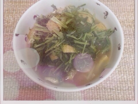 シャキシャキ水菜と油あげ煮(´◡`♡)